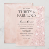 Roze Rose Gold Dress 30 & Fabulous 30th Birthday Kaart (Voorkant / Achterkant)