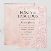 Roze Rose Gold Dress 40 & Fabulous 40th Birthday Kaart (Voorkant / Achterkant)