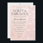 Roze Rose Gold Dress 40 & Fabulous 40th Birthday Kaart<br><div class="desc">Roze Rose Gold Dress 50 & Fabulous 50th Birthday Invitation Variations to the uitnodiging and matching items in onze winkel</div>