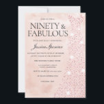 Roze Rose Gold Dress 90 & Fabulous 90th Birthday Kaart<br><div class="desc">Roze Rose Gold Dress 90 & Fabulous 90th Birthday Invitation Variations to the uitnodiging and matching Items in our store</div>
