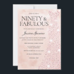 Roze Rose Gold Dress 90 & Fabulous 90th Birthday Kaart<br><div class="desc">Roze Rose Gold Dress 90 & Fabulous 90th Birthday Invitation Variations to the uitnodiging and matching Items in our store</div>