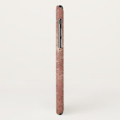 Roze Rose Gold Elegant Hartpatroon Monogram Case-Mate iPhone Case (Achterkant/links)