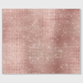 Roze Rose Gold Faux Brush Sparkly Diamond Metallic Cadeaupapier (Vlak)