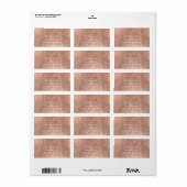 Roze Rose Gold Faux Glitter Glamour Uitnodiging Etiket (Full Sheet)