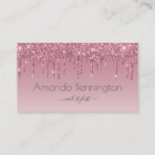 Roze Rose Gold Faux Glitter met Logo Visitekaartje (Voorkant)