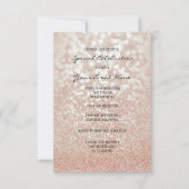 Roze Rose Gold Faux Glitter Silver Minimale Formel Kaart (Voorkant)