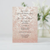 Roze Rose Gold Faux Glitter Silver Minimale Formel Kaart (Staand voorkant)