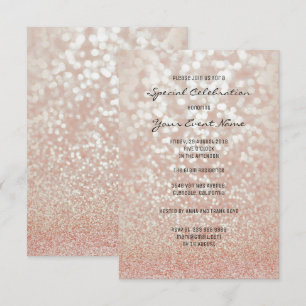 Roze Rose Gold Faux Glitter Silver Minimale Formel Kaart