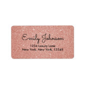 Roze Rose Gold Faux Glitter Sparkle Address Label (Voorkant)