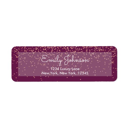 Roze Rose Gold Faux Glitter Sparkle Address Label (Voorkant)