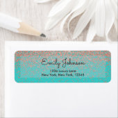 Roze Rose Gold Faux Glitter Sparkle Address Label (Insitu)
