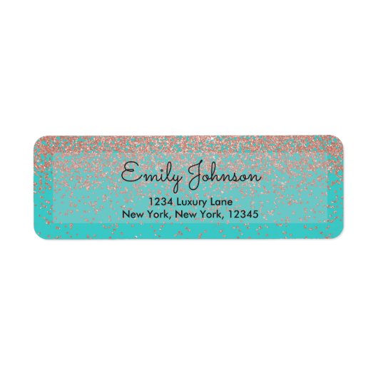 Roze Rose Gold Faux Glitter Sparkle Address Label (Voorkant)