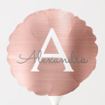 Roze Rose Gold Faux Roestvrij staal Monogram Ballon<br><div class="desc">Roze Rose Gold Faux Metallic Folie Elegante Verjaardagsfeestballonnen. Deze bruiloft,  Vrijgezellenfeest of verjaardagsfeestballonnen kunnen worden aangepast om uw initiaal en voornaam op te nemen. Neem contact op met de ontwerper voor aangepaste overeenkomende items.</div>