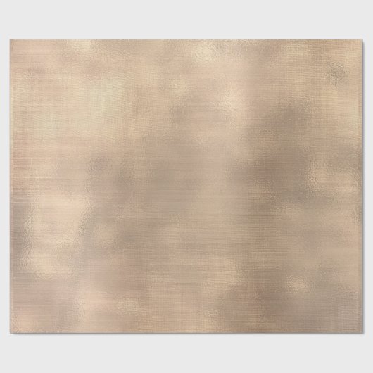 Roze Rose Gold Faux Sepia Linen Mesh Metallic Cadeaupapier (Vlak)