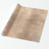 Roze Rose Gold Faux Sepia Linen Mesh Metallic Cadeaupapier (Uitgerold)