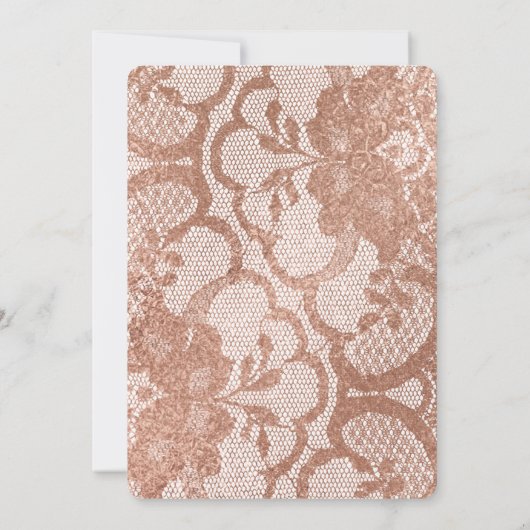 Roze Rose Gold Faux Wedding Royal Uitnodiging (Achterkant)