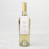 Roze Rose Gold Floral omlijsting donkerblauwe brui Flessenhanger (Op fles)