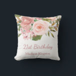 Roze Rose Gold Flowers 21st Birthday Party Gift Kussen<br><div class="desc">Roze Rose Gold Flowers 21st Birthday Party Gift Pillow Cushion Bekijk passend collectie in niche en nestwinkel</div>