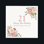 Roze Rose Gold Flowers 21st Birthday Party Napkins Servet<br><div class="desc">Roze Rose Gold Flowers 21st Birthday Party Napkins Zie bijbehorend collectie in niche en nestwinkel</div>
