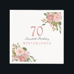 Roze Rose Gold Flowers 70th Birthday Party Napkins Servet<br><div class="desc">Roze Rose Gold Flowers 70th Birthday Party Napkins Zie bijbehorend collectie in Niche en Nest Store</div>