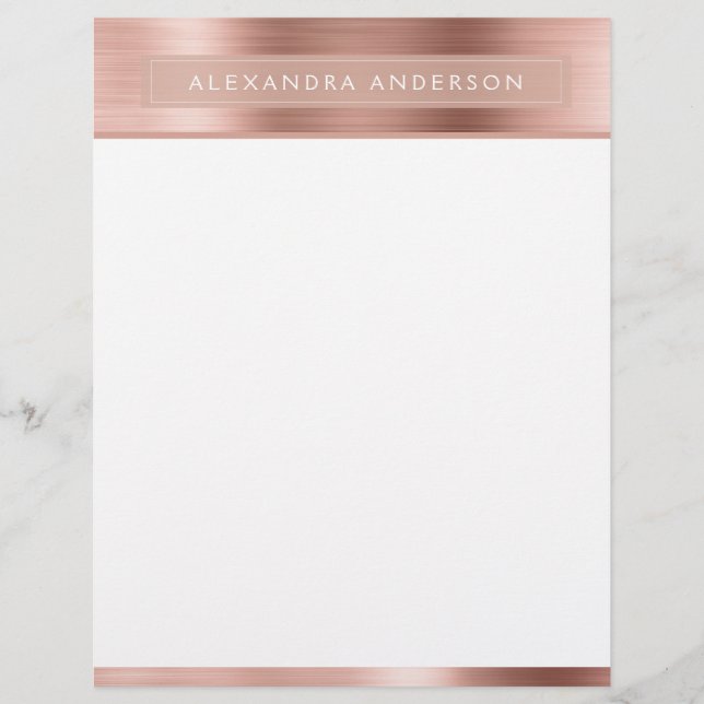 Roze Rose Gold Foil Girly Monogram (Voorkant)