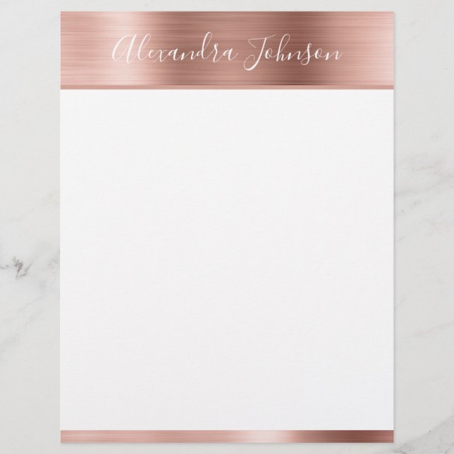 Roze Rose Gold Foil Girly Monogram (Voorkant)