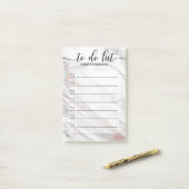 Roze Rose Gold Foil Marble Checkboxes VOOR DE DOE  Post-it® Notes (Op bureau)