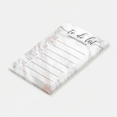 Roze Rose Gold Foil Marble Checkboxes VOOR DE DOE  Post-it® Notes (Schuin)