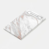 Roze Rose Gold Foil marble Note Pad | NAAM toevoeg (Schuin)