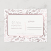 Roze Rose Gold Foil Modern Script Save the Date Aankondigingskaart (Achterkant)