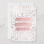 Roze Rose Gold Foil Modern Verloving Shower Foto Kaart (Achterkant)