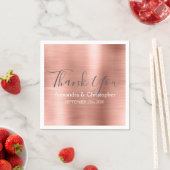 Roze Rose Gold Foil Weddenschap Hartelijk dank Servetten (Insitu)