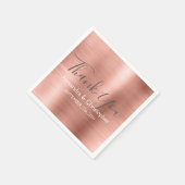 Roze Rose Gold Foil Weddenschap Hartelijk dank Servetten (Hoek)
