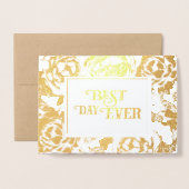 Roze Rose Gold Foil Wedding Invitting Folie Kaarten (Voorkant met envelop)