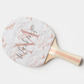 Roze Rose Gold Folie Marmer Monogram Tafeltennisbatje (Zijkant)