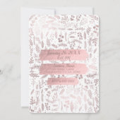 Roze Rose Gold Folie Moderne Verjaardag Party Foto Kaart (Achterkant)