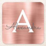 Roze Rose Gold Girly Metallic Monogram Dag Kartonnen Onderzetters<br><div class="desc">Roze Rose Gold Faux Roestvrij staal Folie Girly Elegant Monogram Name Birthday Party Onderzetters. Deze Onderzetters van de Partij van de Dagen kunnen worden aangepast om uw initiaal en voornaam te omvatten.</div>