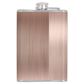 Roze Rose Gold Girly Monogram geborsteld staal Met Heupfles (Achterkant)