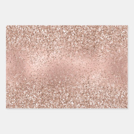 Roze Rose Gold Glam Glitter Inpakpapier Vel