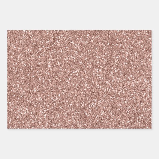 Roze Rose Gold Glam Glitter Snowflake Inpakpapier Vel (Voorkant 3)