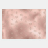Roze Rose Gold Glam Glitter Snowflake   Inpakpapier Vel (Voorkant 2)
