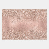 Roze Rose Gold Glam Glitter Snowflake   Inpakpapier Vel (Voorkant)