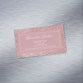 Roze Rose Gold Glam Sparkle Modern en Elegant Magnetisch Visitekaartje (Voorbeeld)