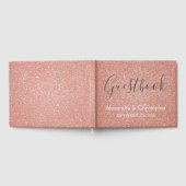 Roze Rose Gold Glitter Bruiloft Gastenboek (Volledig)