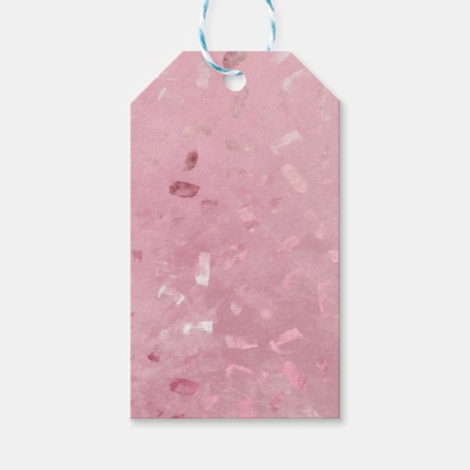 Roze Rose Gold Glitter Cadeaulabel (Voorkant)
