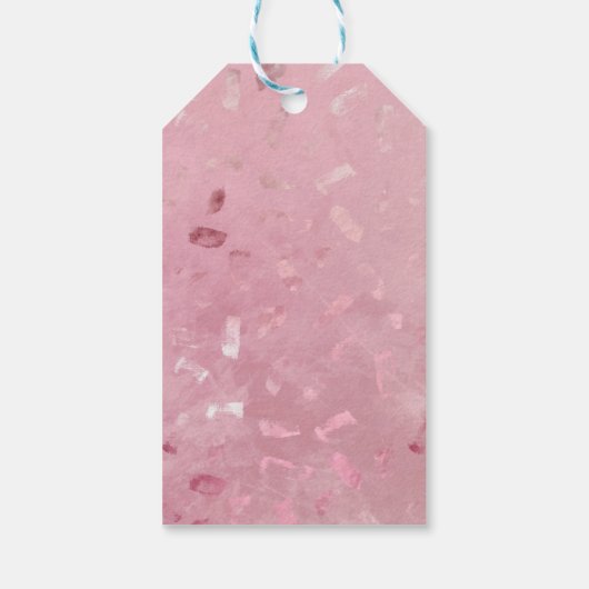 Roze Rose Gold Glitter Cadeaulabel (Achterkant)