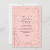 Roze Rose Gold Glitter Confetti Bachelorette Kaart (Voorkant)