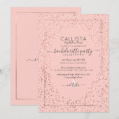 Roze Rose Gold Glitter Confetti Bachelorette Kaart (Voorkant / Achterkant)