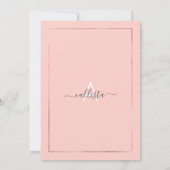 Roze Rose Gold Glitter Confetti Border Afstuderen Kaart (Achterkant)