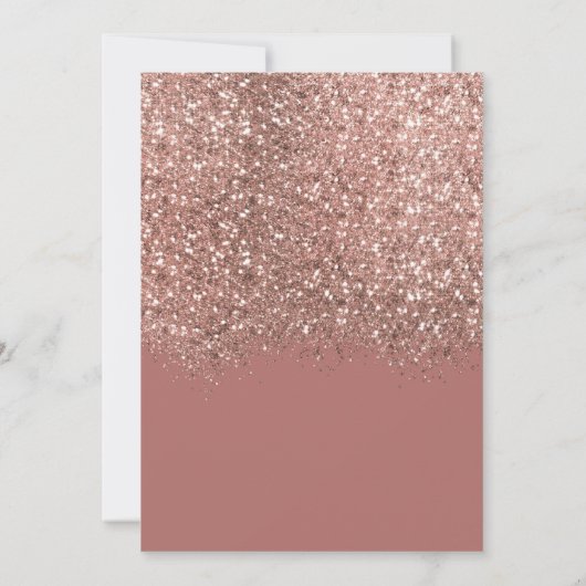 Roze Rose Gold Glitter Confetti Vrijgezellenfeest Kaart (Achterkant)